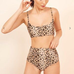 Reformation Leopard Swim Top